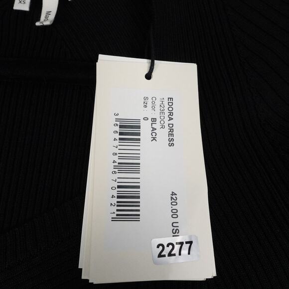 New Ba&sh Women's Black Long Sleeve Midi Edora Dress XS Bodycon Stretch 2277-27 - Picture 8 of 15